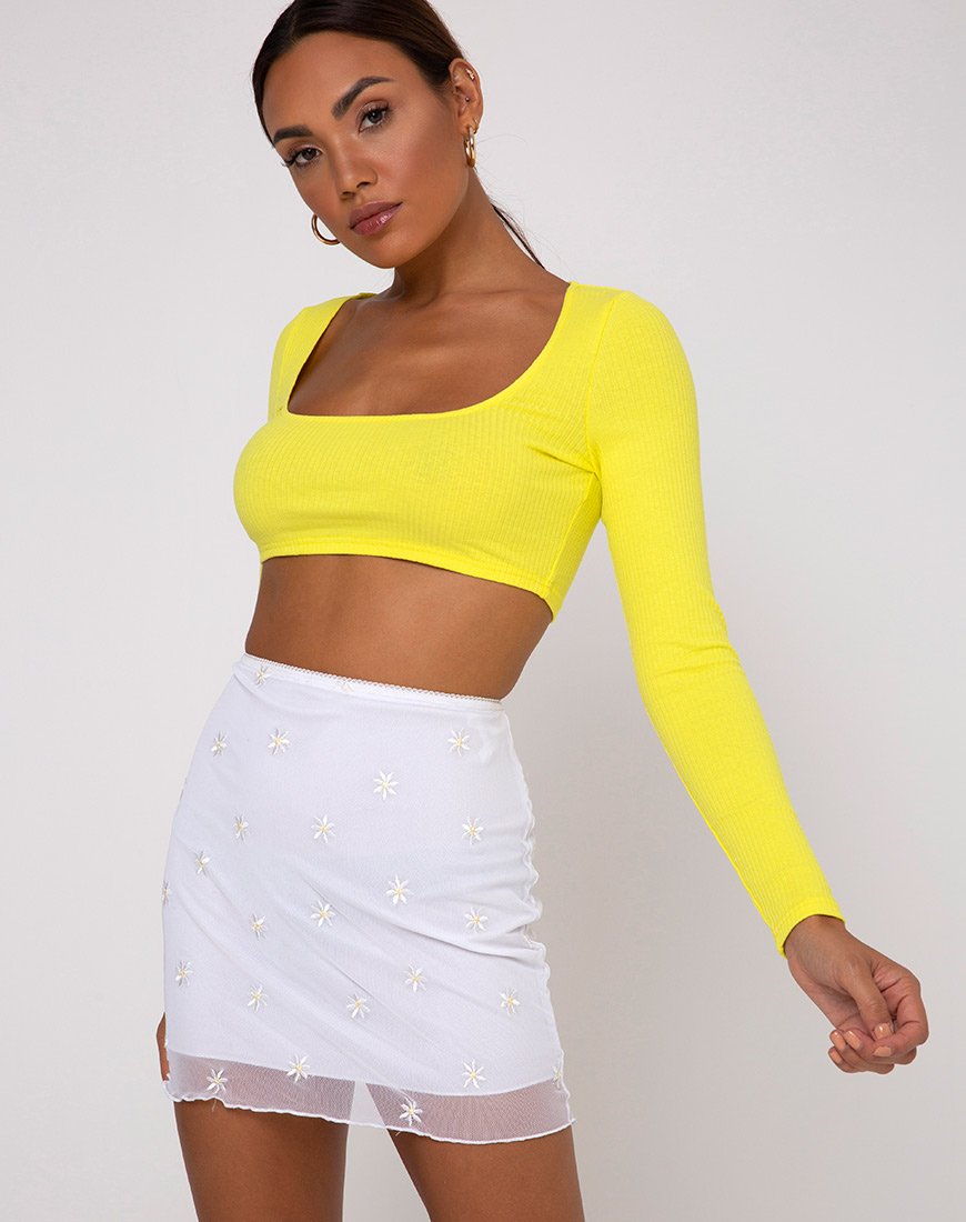 Imagen de Drea Crop Top en Rib Sunny Yellow