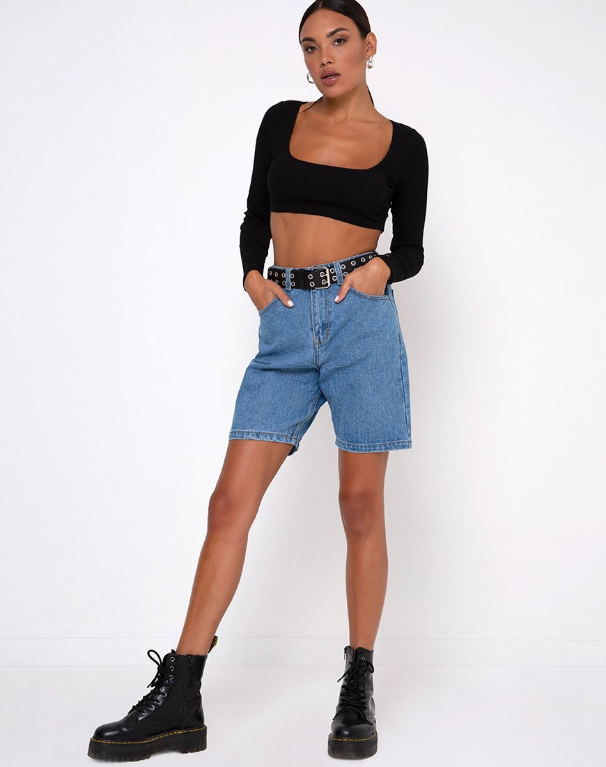 Imagen de Drea Crop Top en canalé Negro