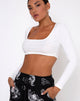 Imagen de Drea Crop Top en canalé marfil