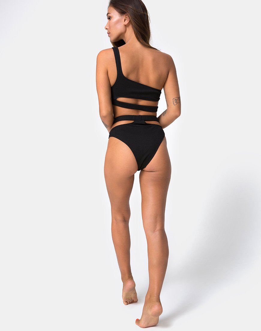 Imagen del sujetador de bikini Drelins de canalé negro