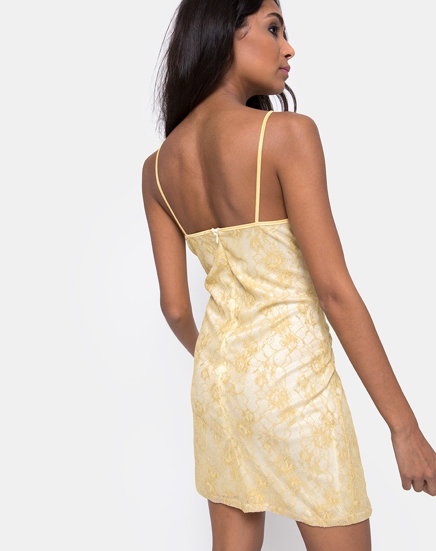 Imagen del vestido Kula en encaje pastel Limón