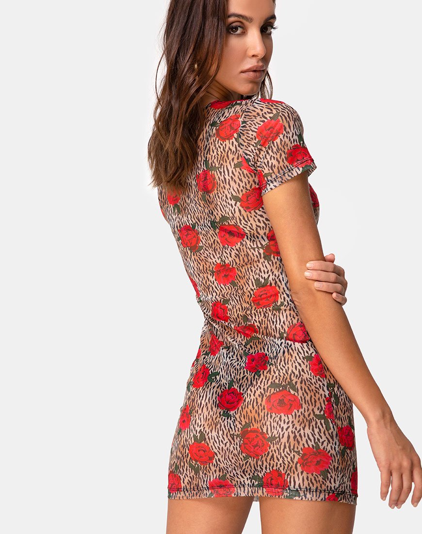 Vestido Whitney Bodycon en rosa tigre
