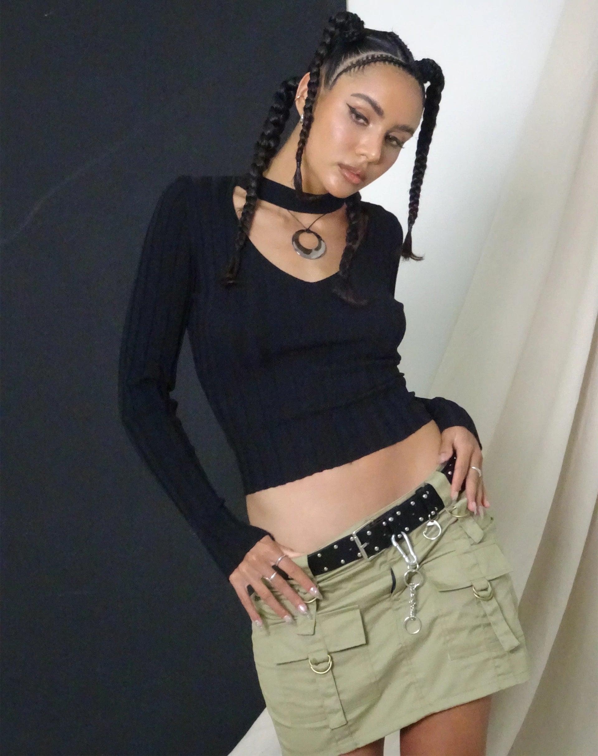 imagen de Ai Cargo Mini Skirt en Verde Musgo