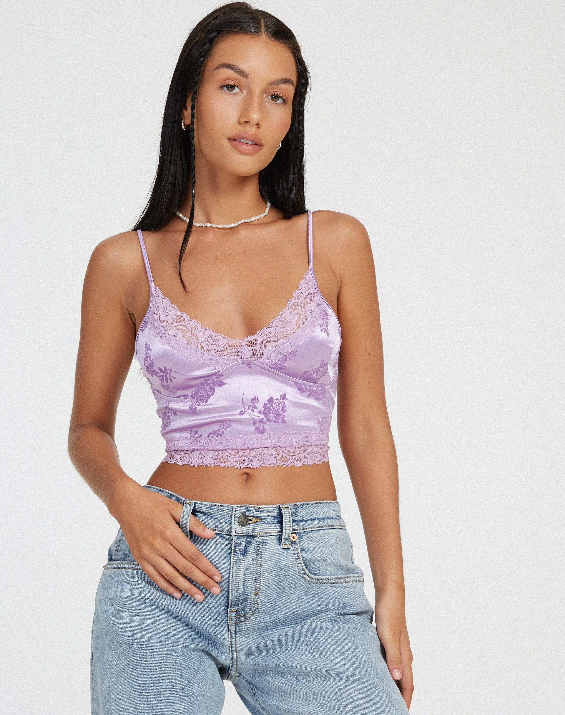 imagen de Dyrana Crop Top en Rosa Flock Lila