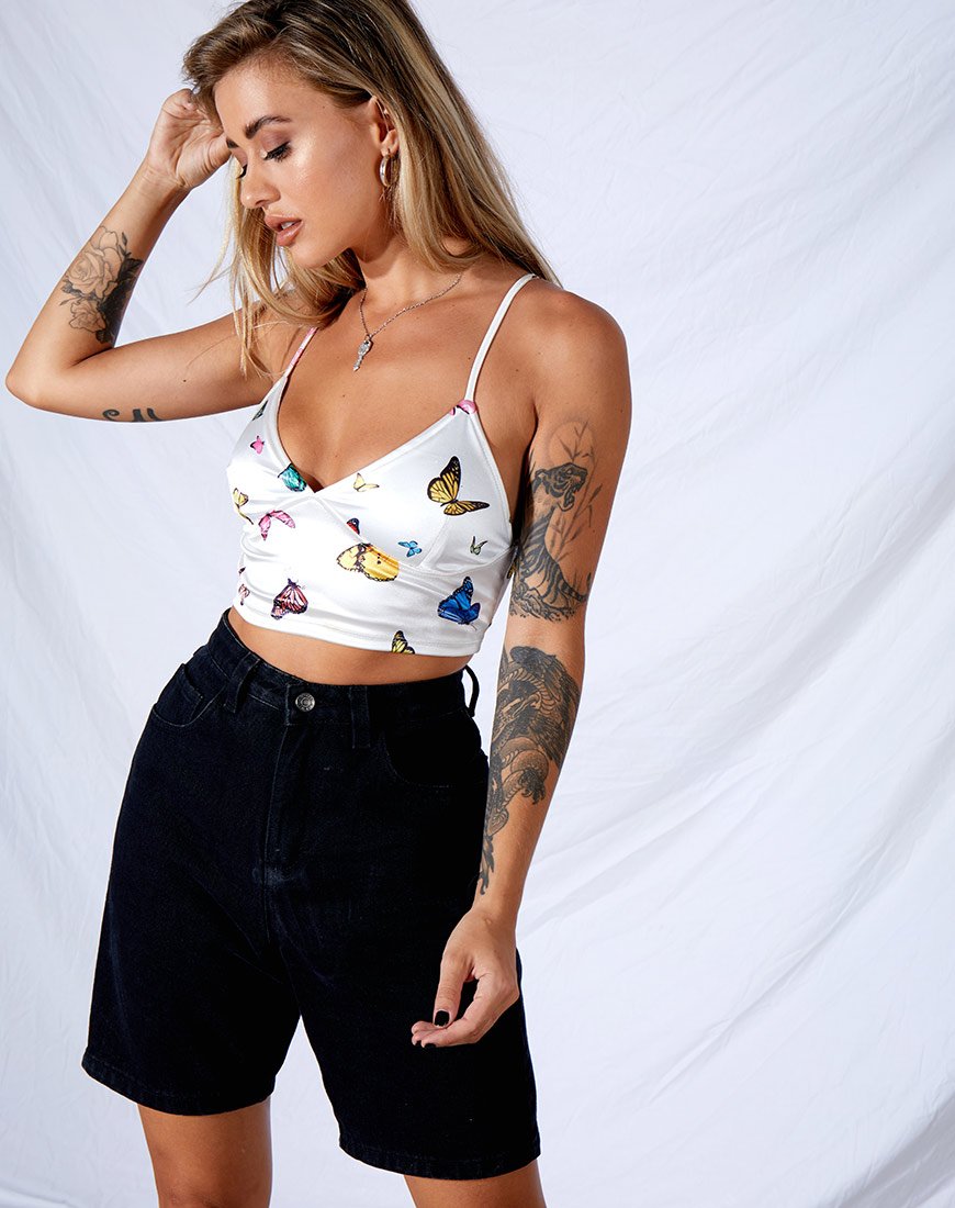 Imagen de Veila Crop Top en Crema Mariposa