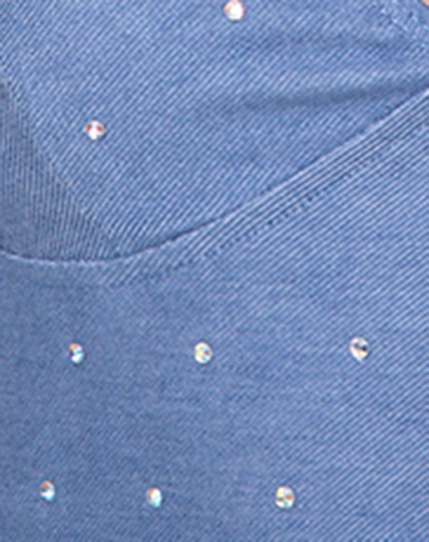 Imagen de Dyla Crop Top en Denim Azul Hot Fix