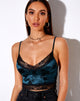 Imagen de Dyrana Crop Top en Rosa Flock Verde Bosque