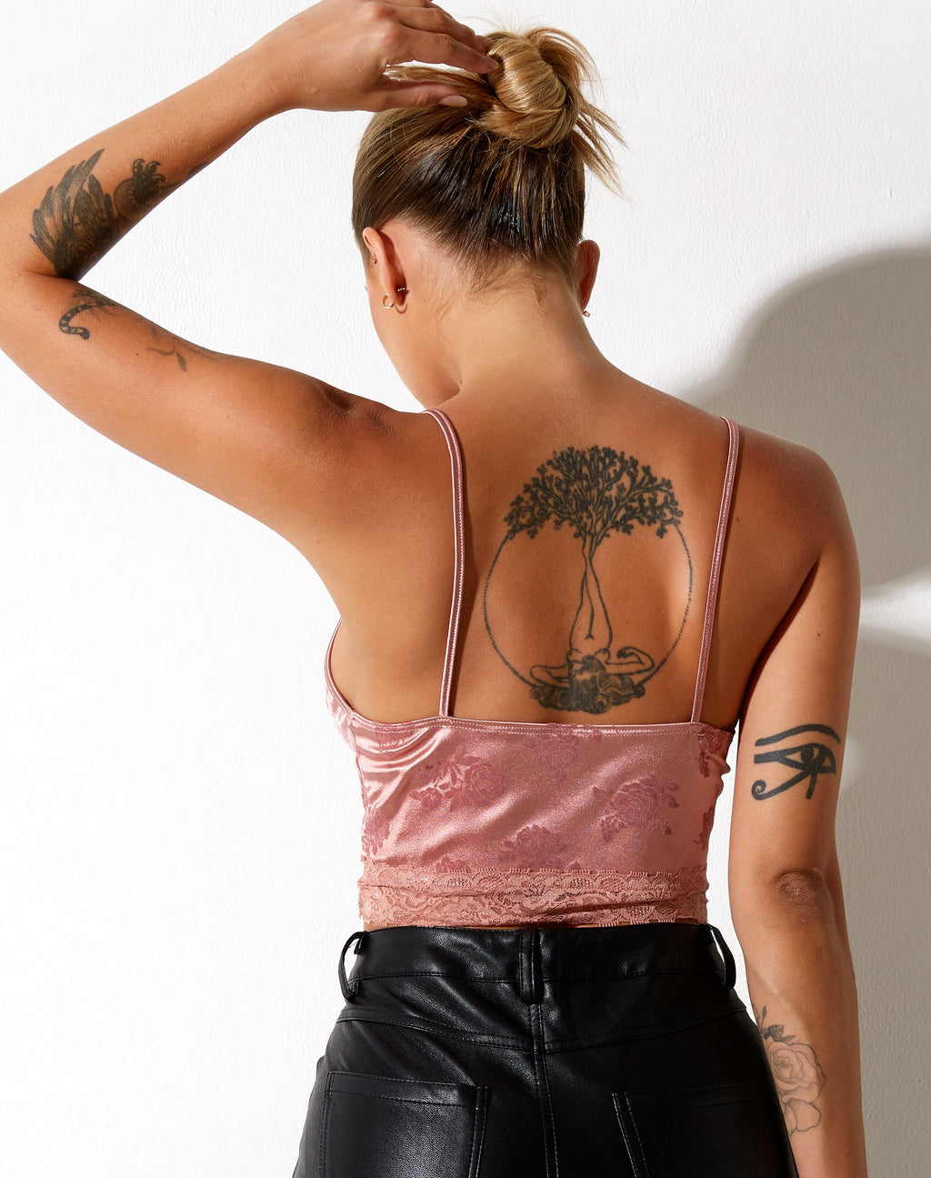 Dyrana Crop Top en Rosa Flock Rosa Pálido