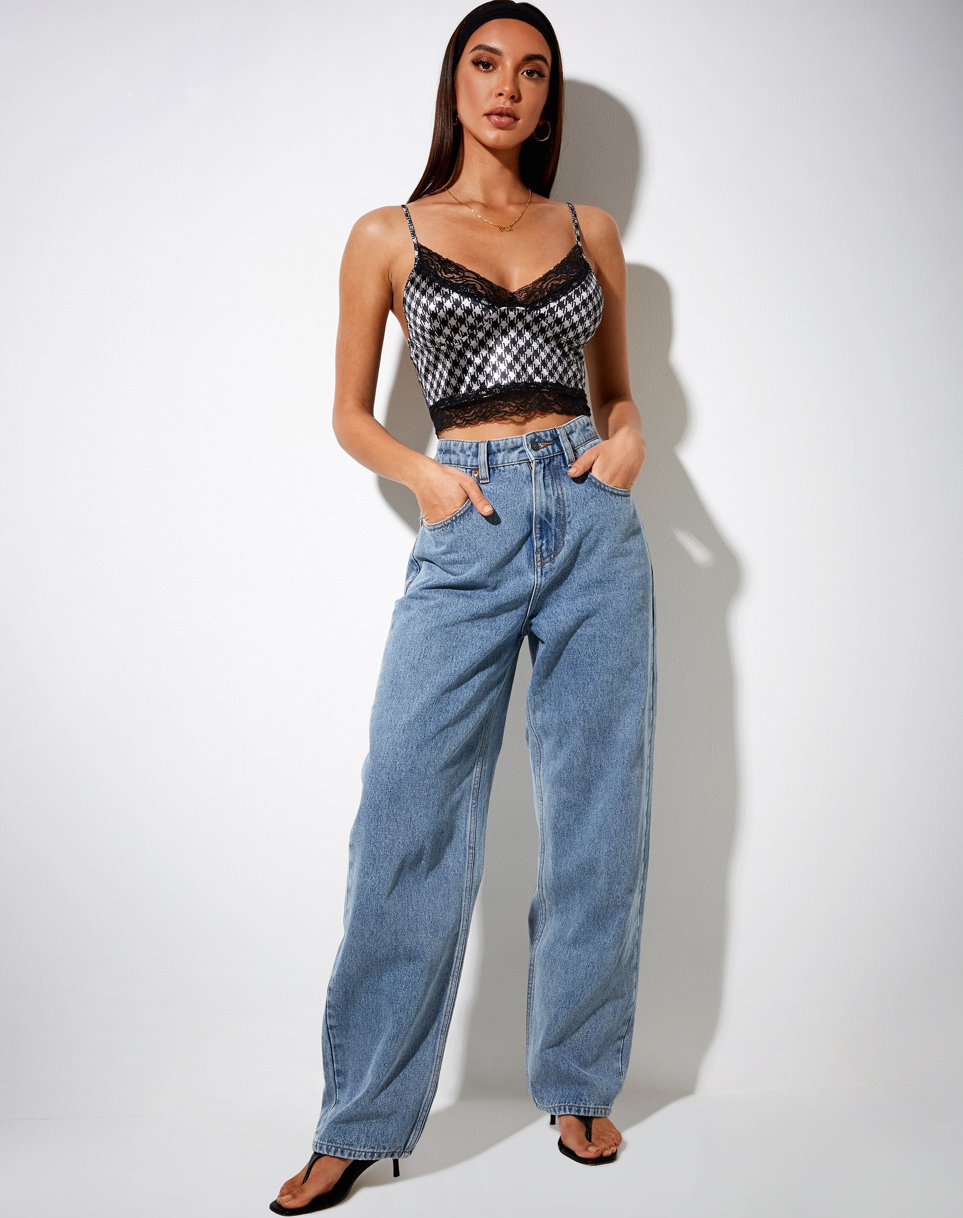Imagen de Dyrana Crop Top en diagonal Dogtooth