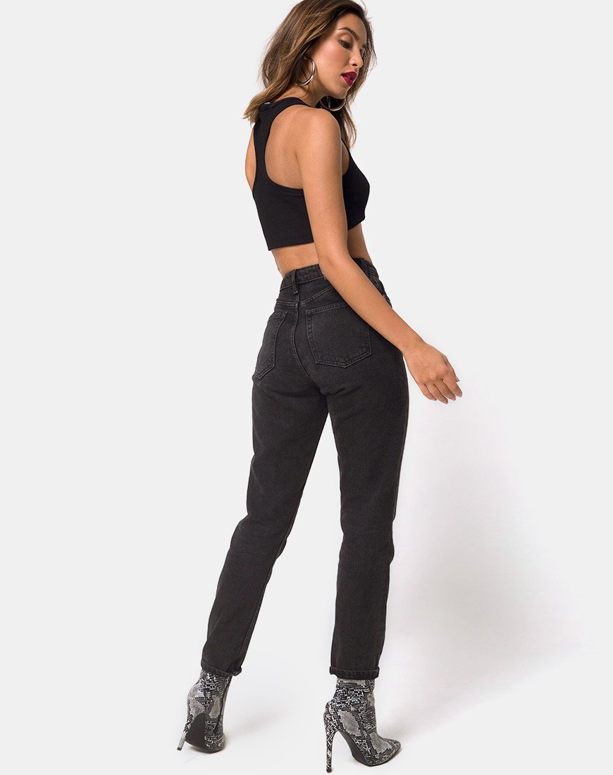 Imagen de Edina Crop Top en canalé negro
