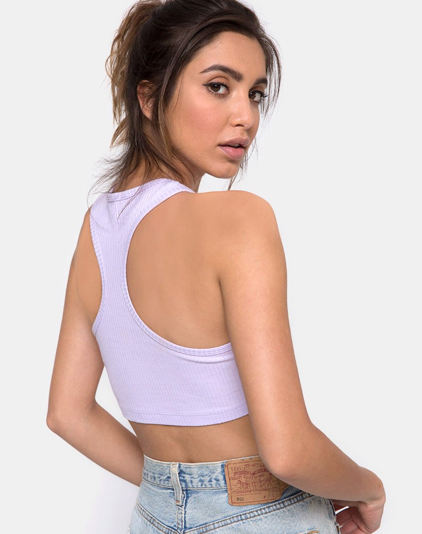 Edina Crop Top Rib Lila