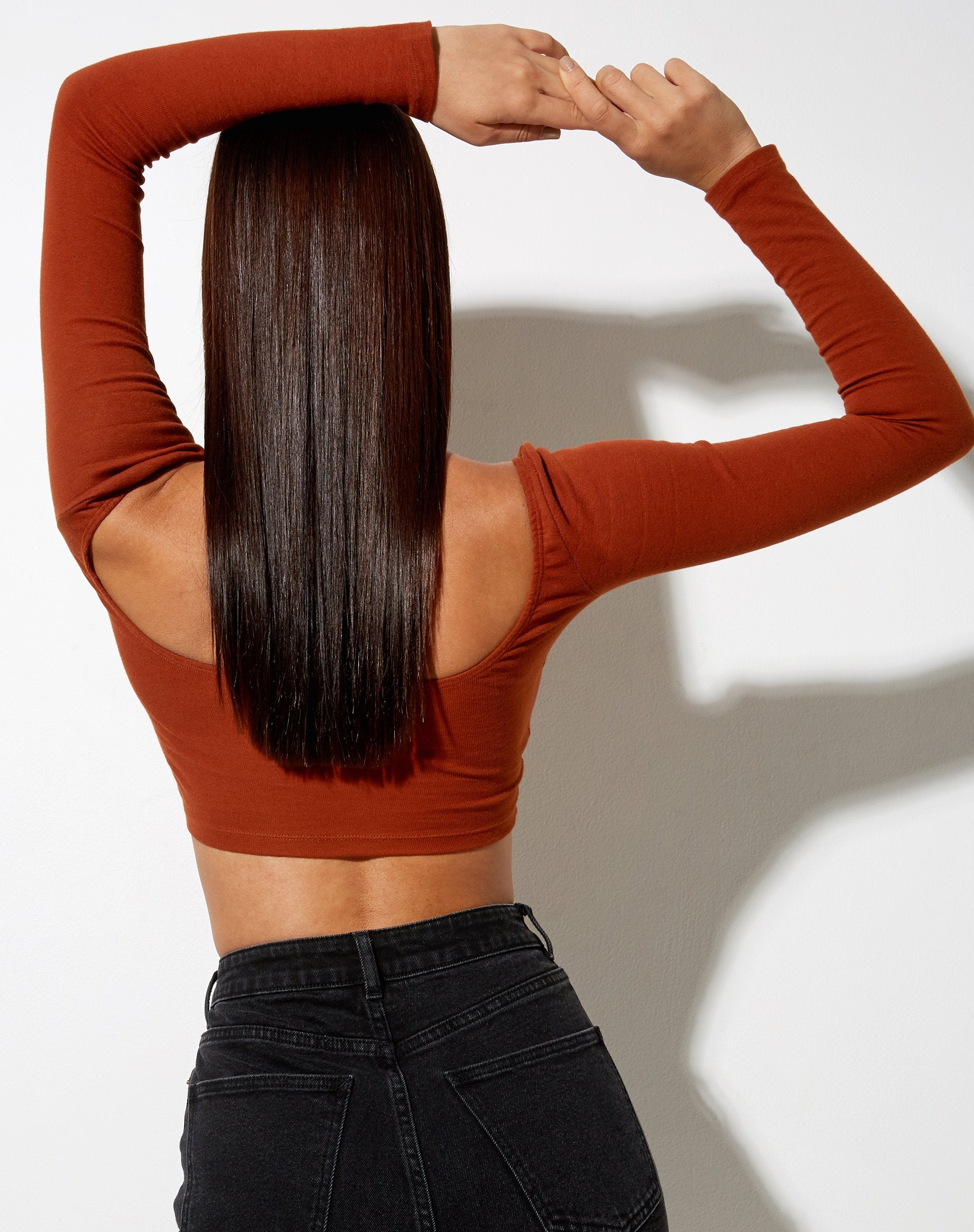 Imagen de Elcaca Crop Top en Rib Bombay Brown