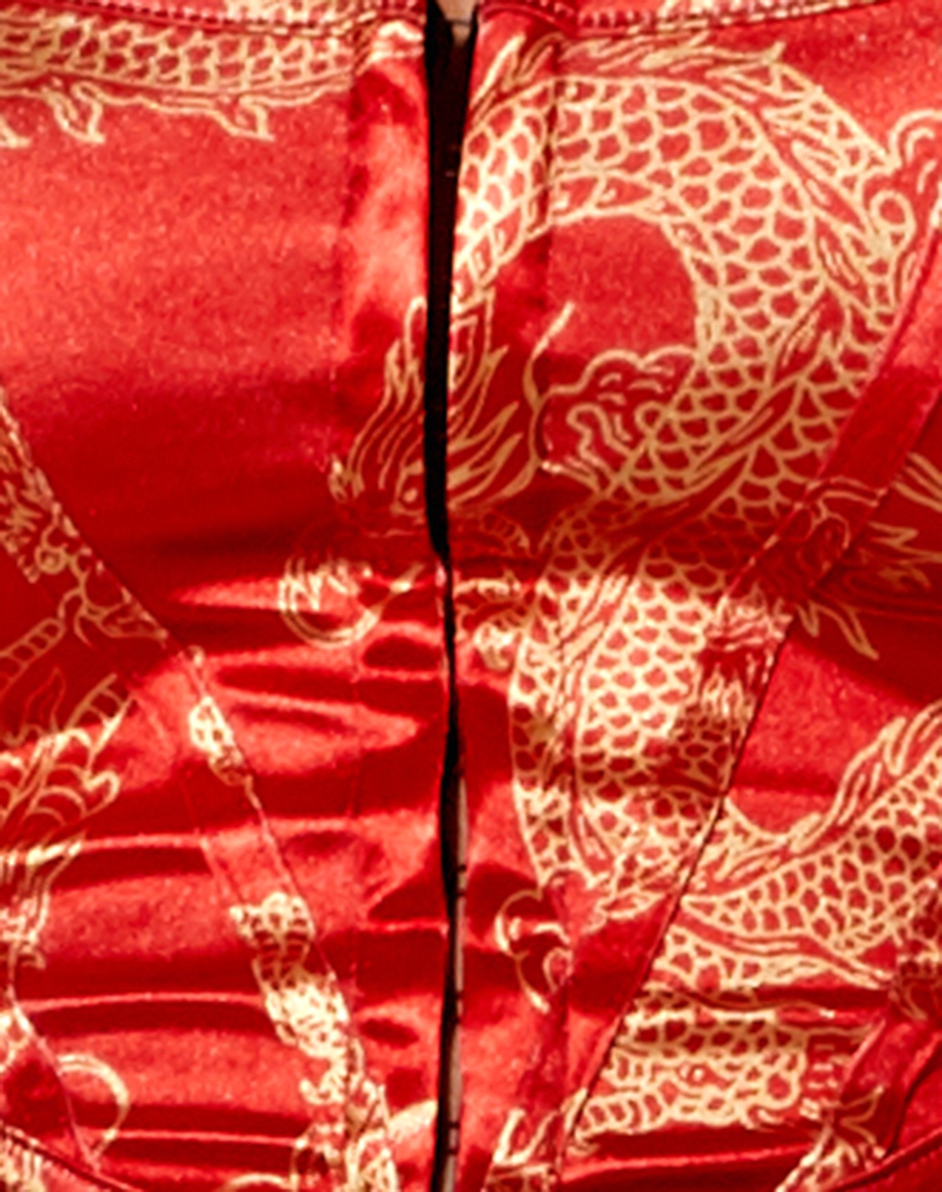 Imagen de Elci Corset Top en Flor de Dragón Oro Rojo
