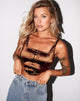 Imagen de Elci Corset Top en Satén Spandex Marrón