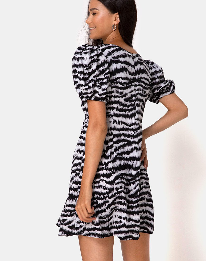 Vestido Elcia en gris gota animal