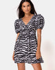 Imagen del vestido Elcia en gris gota animal