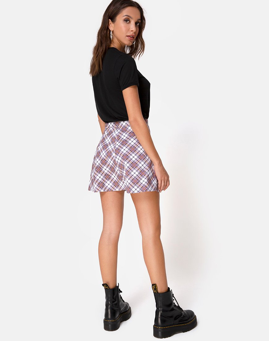 Imagen de la falda Elda de cuadros grunge morada