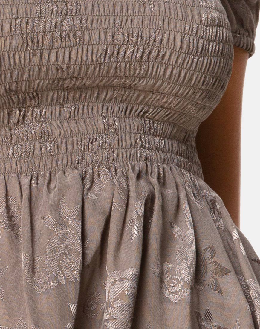 Imagen del Vestido Eldre en Satén Rosa Plata Gris