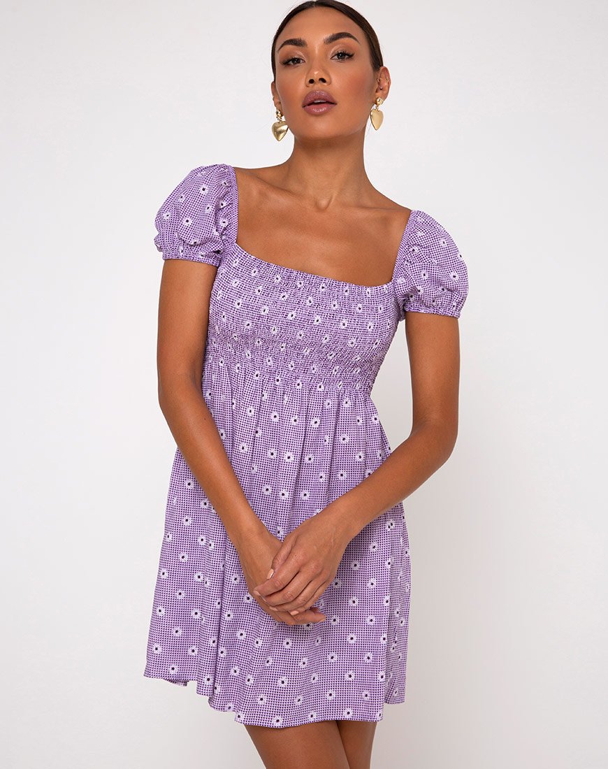 Vestido Eldre en Daisy Field Lavanda
