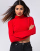 Imagen de Elena Crop Top de punto elástico Rojo