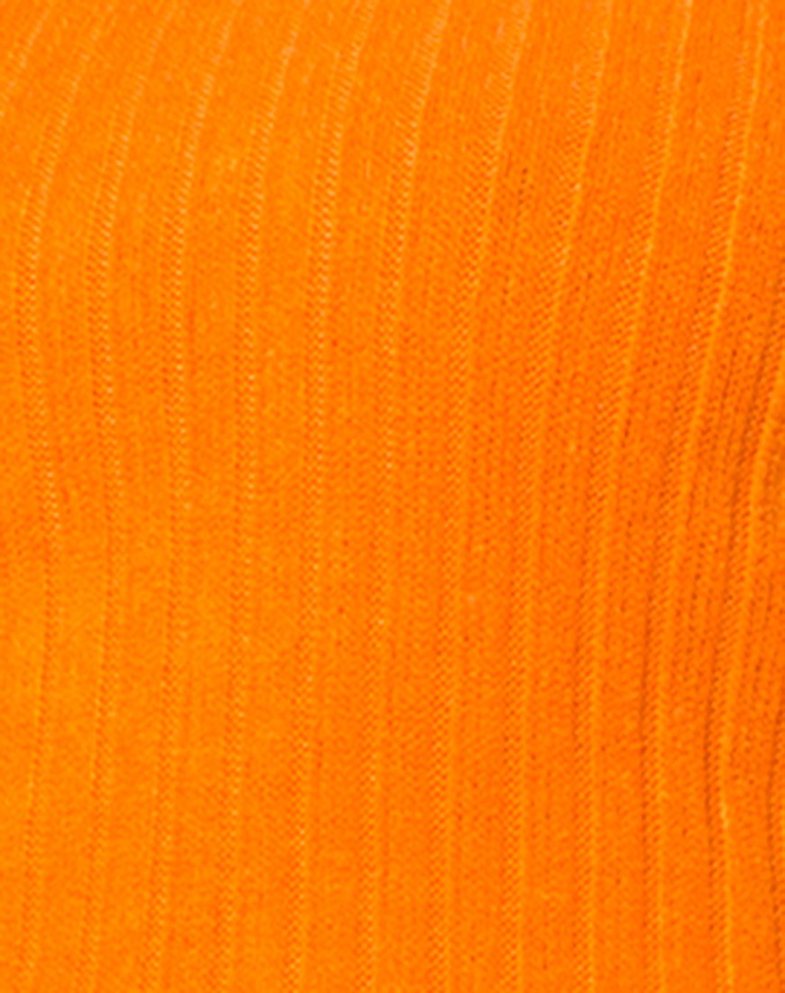 Imagen de Elena Crop Top de punto elástico Naranja