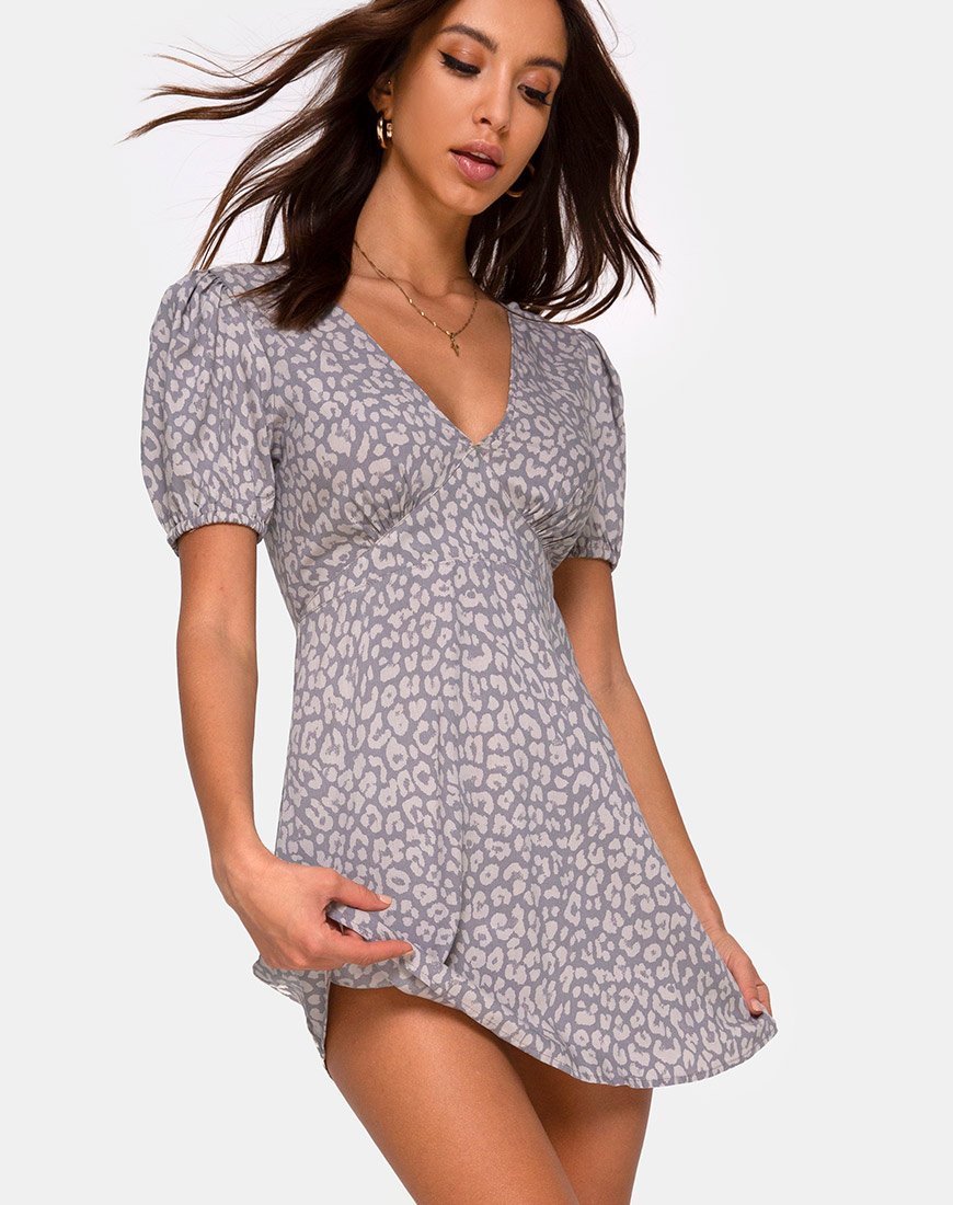 Imagen del Vestido Elfy en Leopard Daze Gris