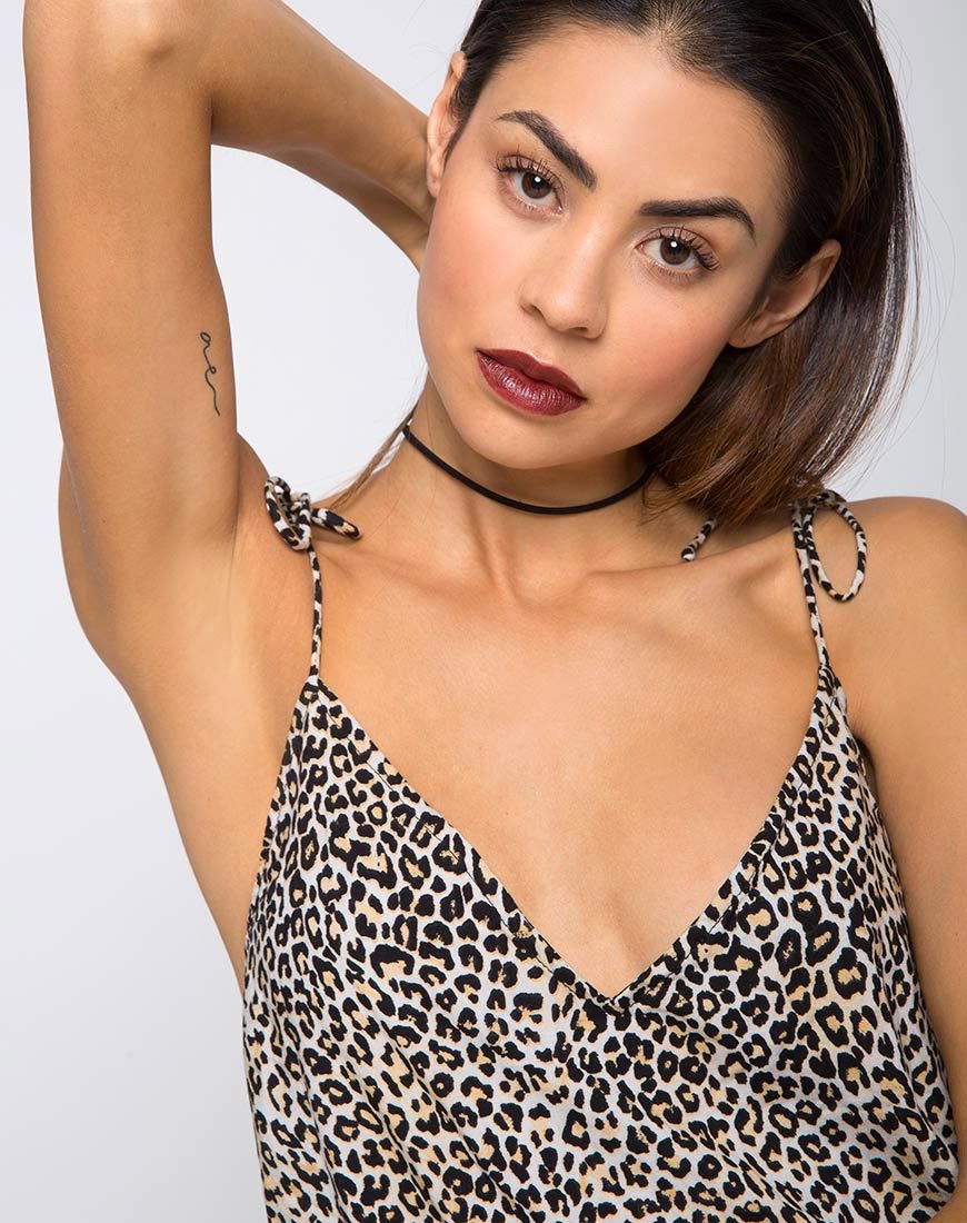 Vestido Elgia Slip en Rar Leopard Marrón