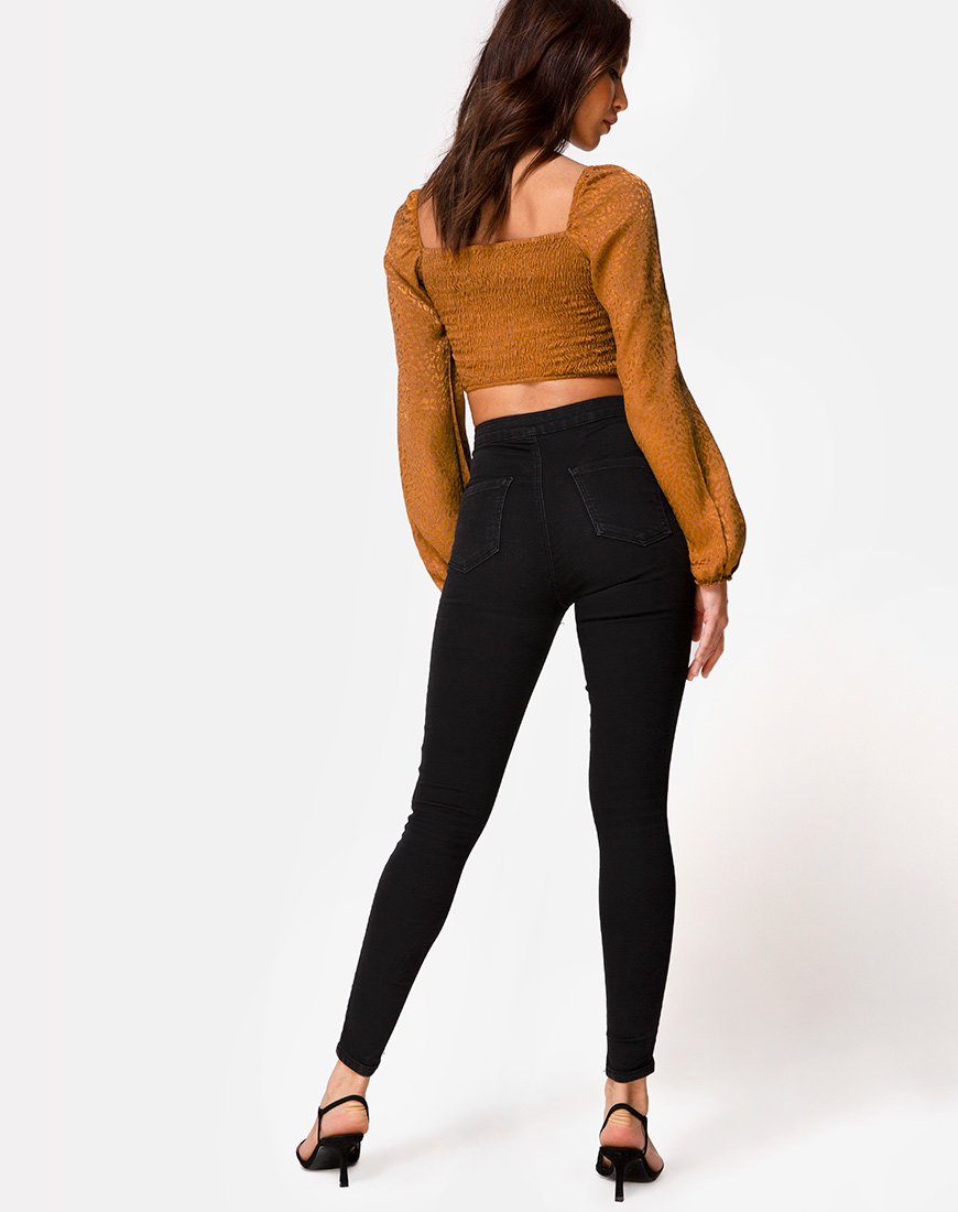 Imagen de Elina Top de satén Cheetah Gold