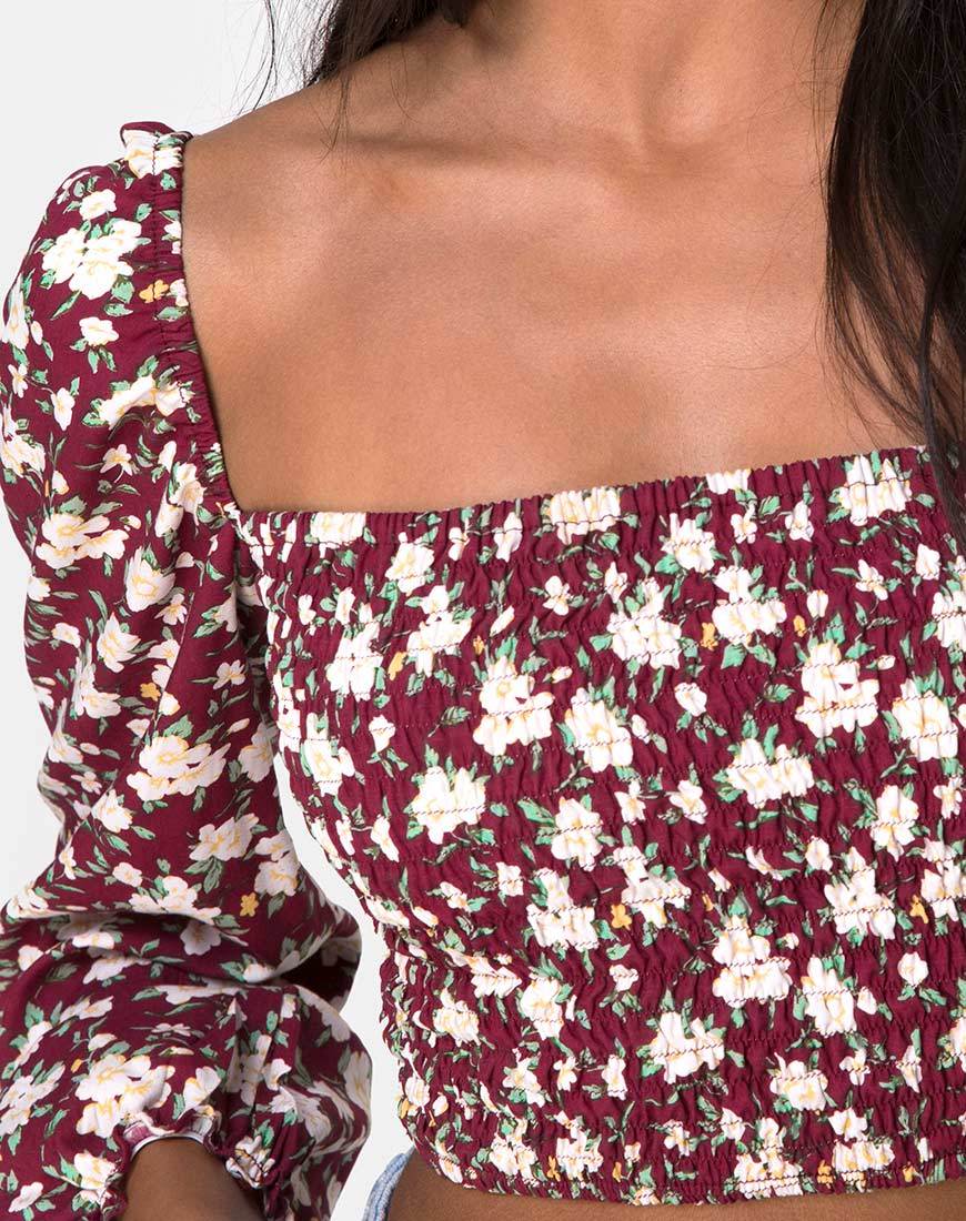 Imagen de Elina Crop Top en Wild Fleur Granate