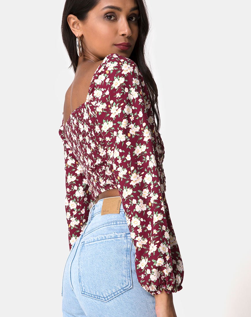 Imagen de Elina Crop Top en Wild Fleur Granate