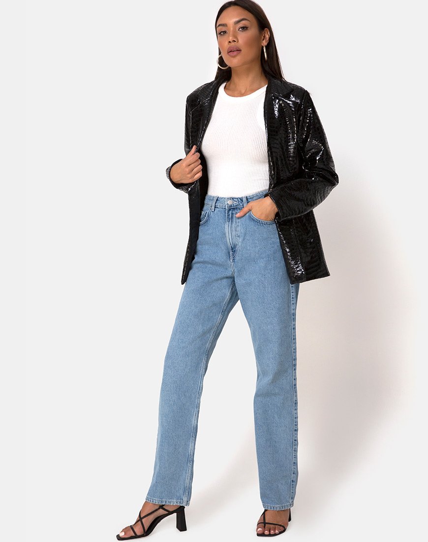 Imagen de Elize Blazer en Croc PU Negro