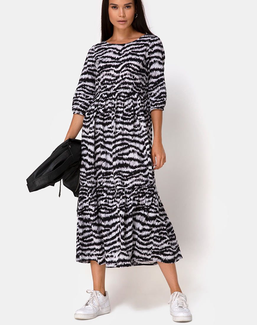 Imagen de Ellery Vestido Animal Drip Gris
