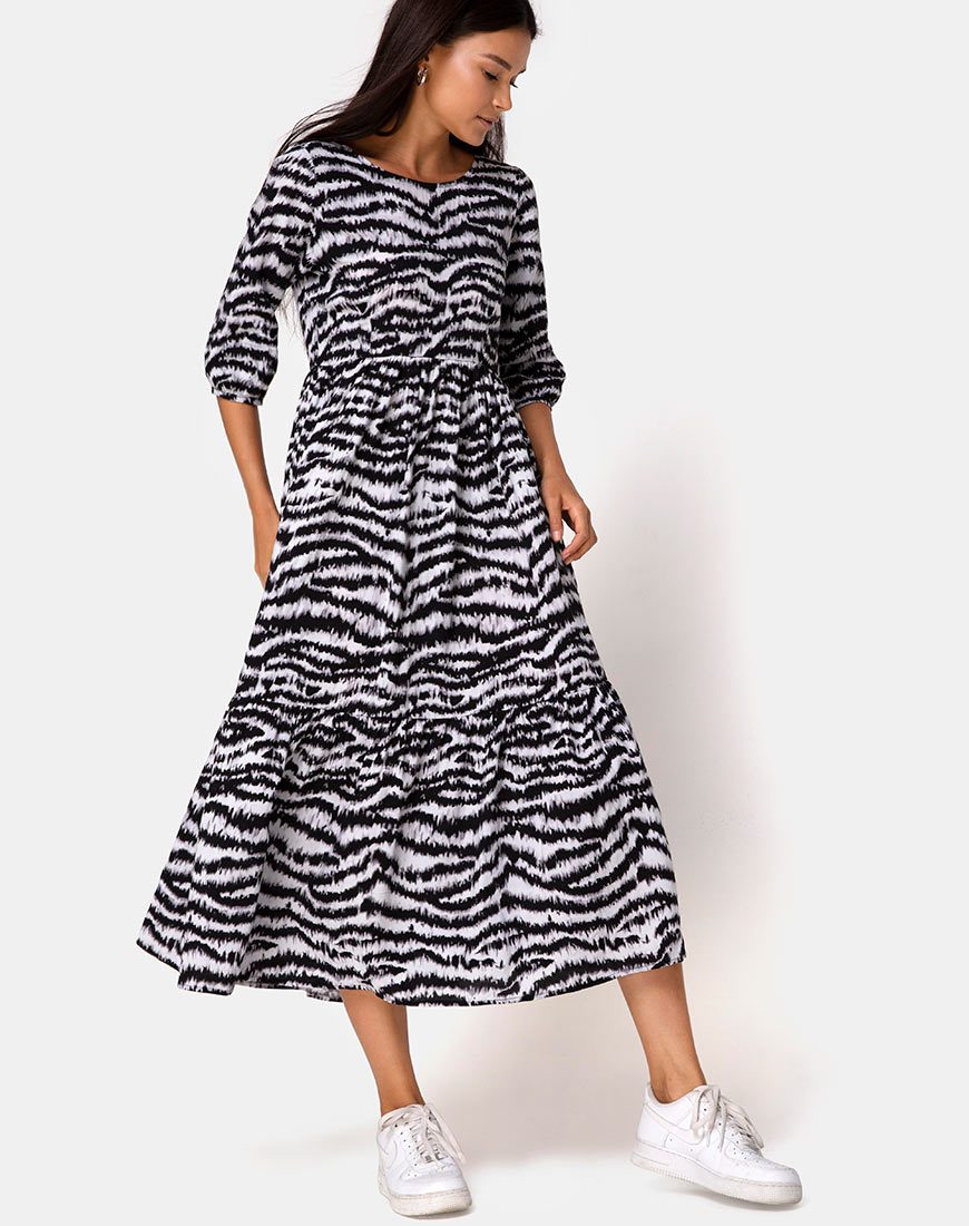 Vestido Ellery Goteo Animal Gris