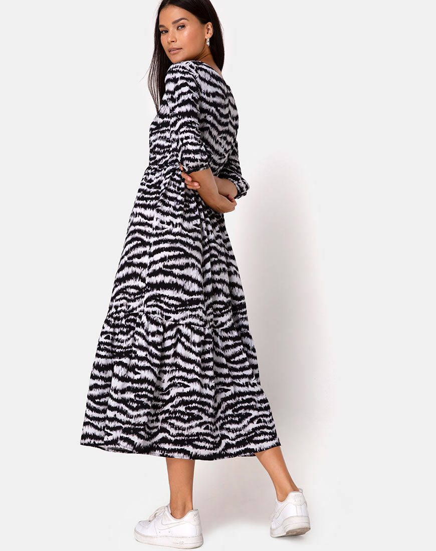 Vestido Ellery Goteo Animal Gris