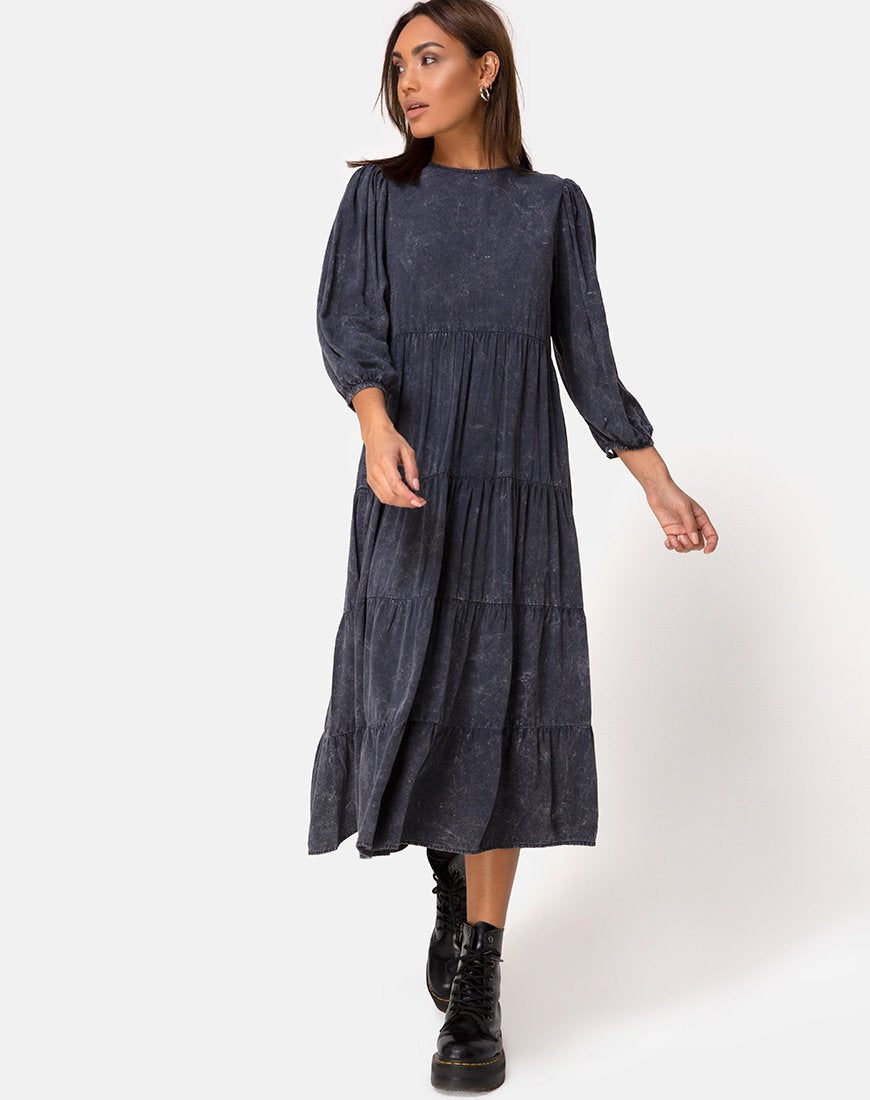 Vestido Magnolia en negro lavado