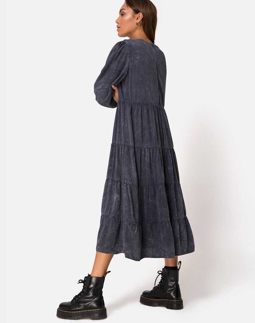 Vestido Magnolia en negro lavado
