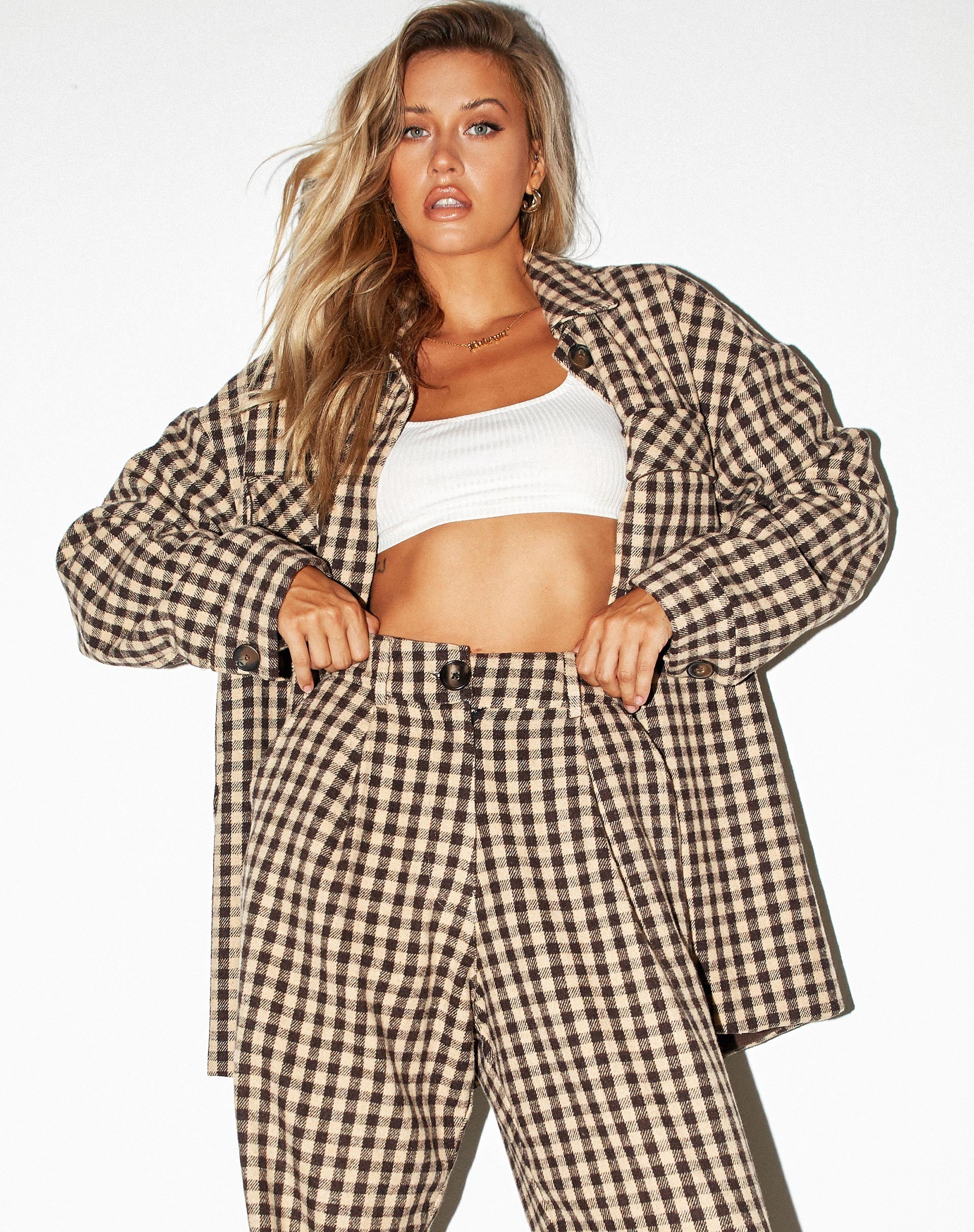 Imagen de Marcella Camisa en Tan Black Gingham