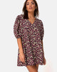 Imagen de Elna Babydoll Dress in Floral Field Plum
