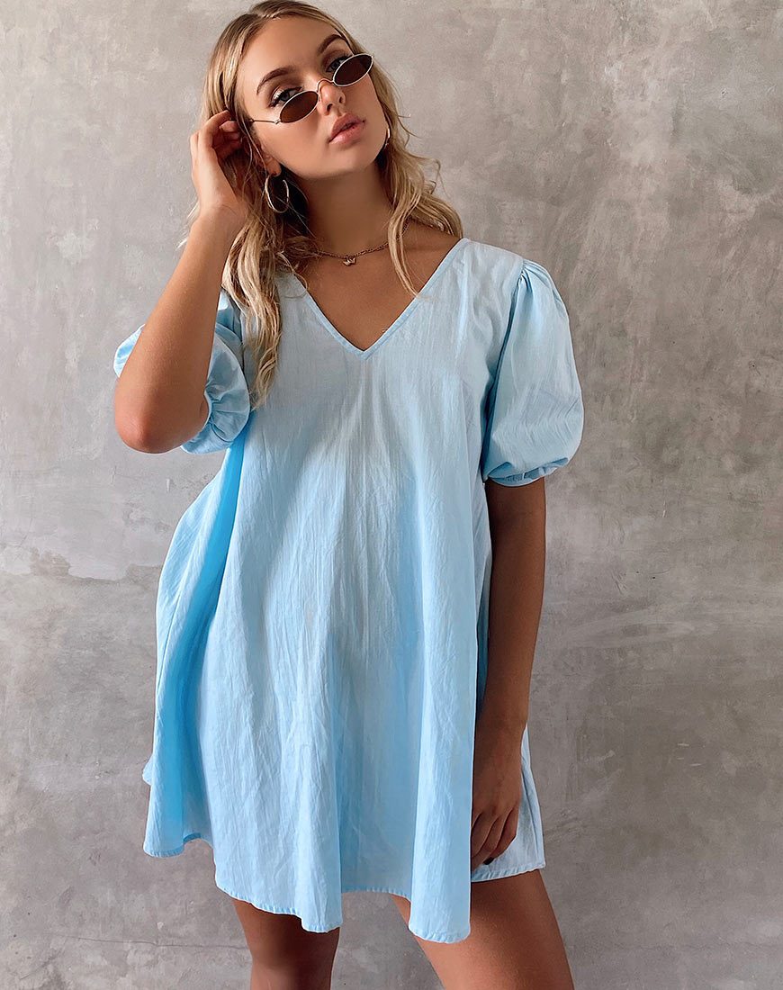 Vestido Elna Babydoll Azul Cielo