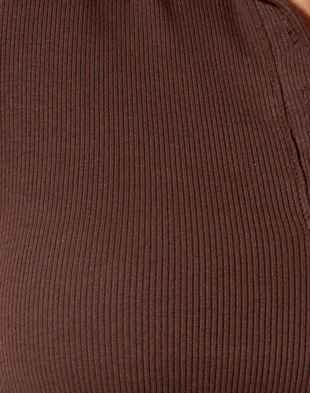 Elody Crop Top en canalé caoba profundo Cowgirl Embro