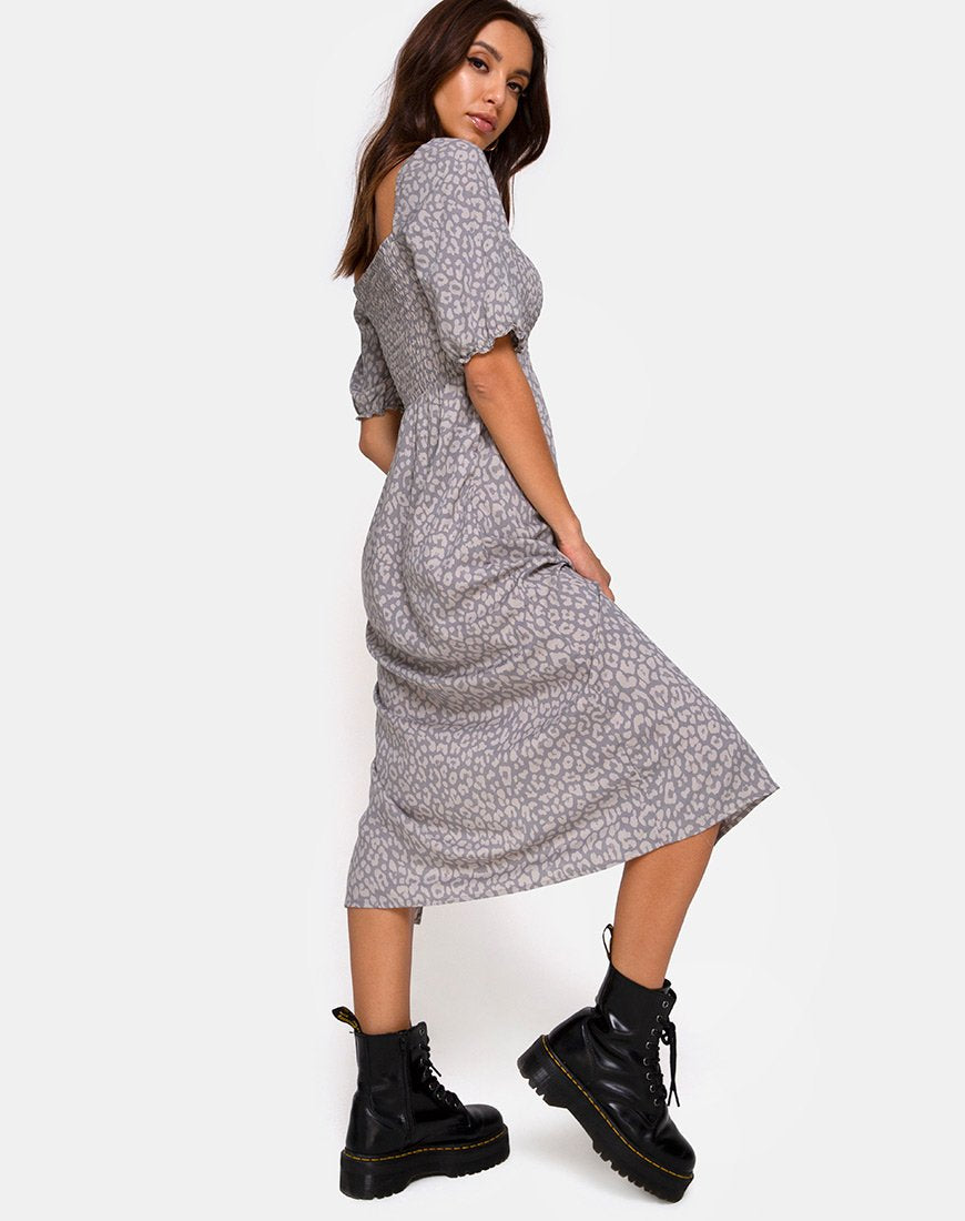 Imagen de Eloya Midi Dress in Leopard Daze Grey