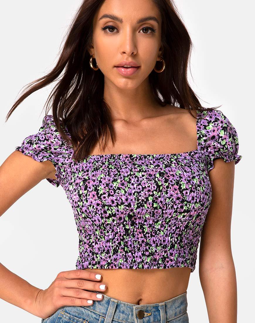 Top Elso en Flor de Lila