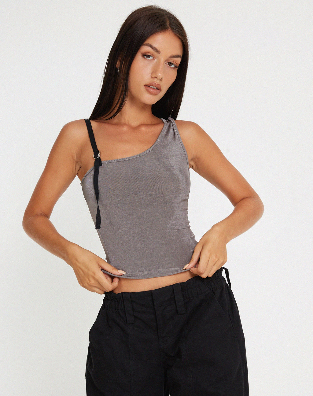 Top de un hombro Eltica en gris