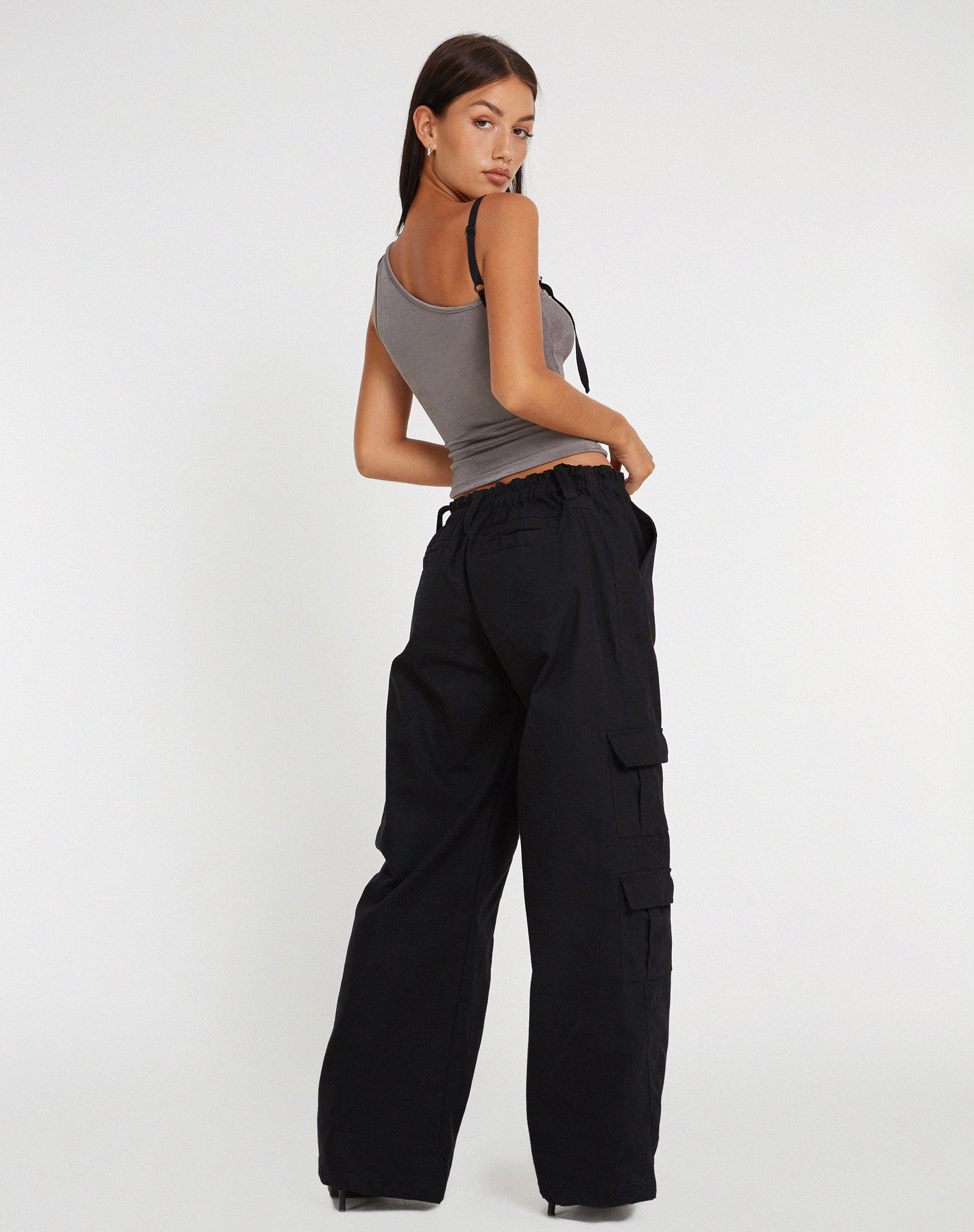 imagen de Eltica One Shoulder Crop Top in Grey