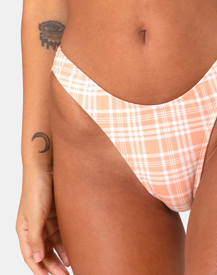Imagen de la braguita de bikini Makida Picnic Check Peach