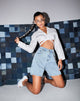 Imagen de Dad Denim Short en azul claro lavado tonal