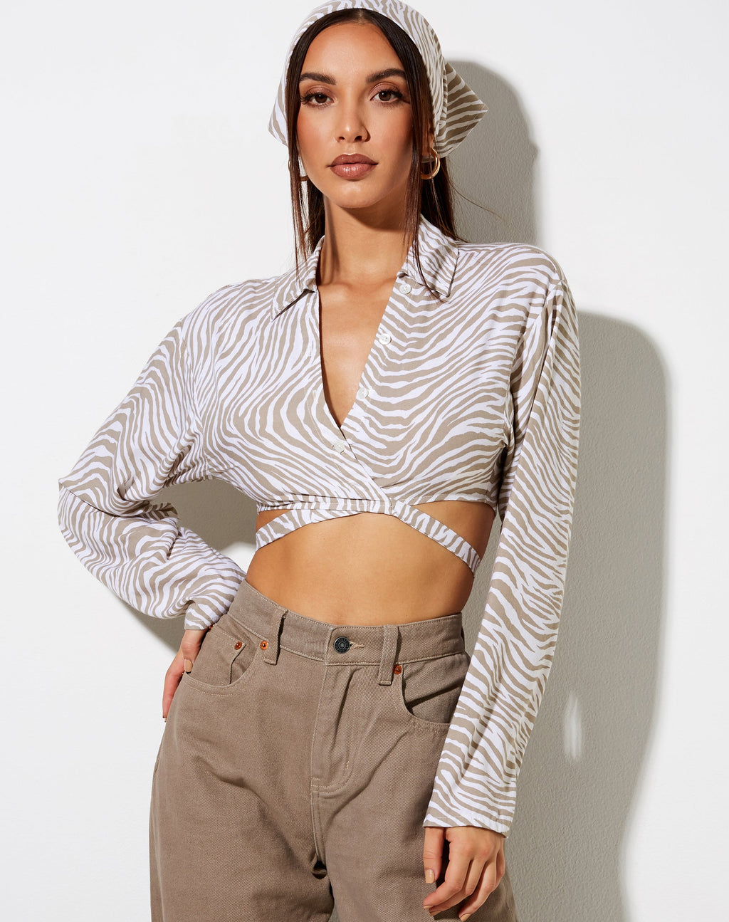 Top Elyse en cebra tonal