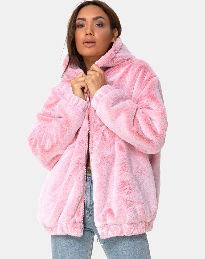 Imagen de la chaqueta Emerson de piel sintética rosa