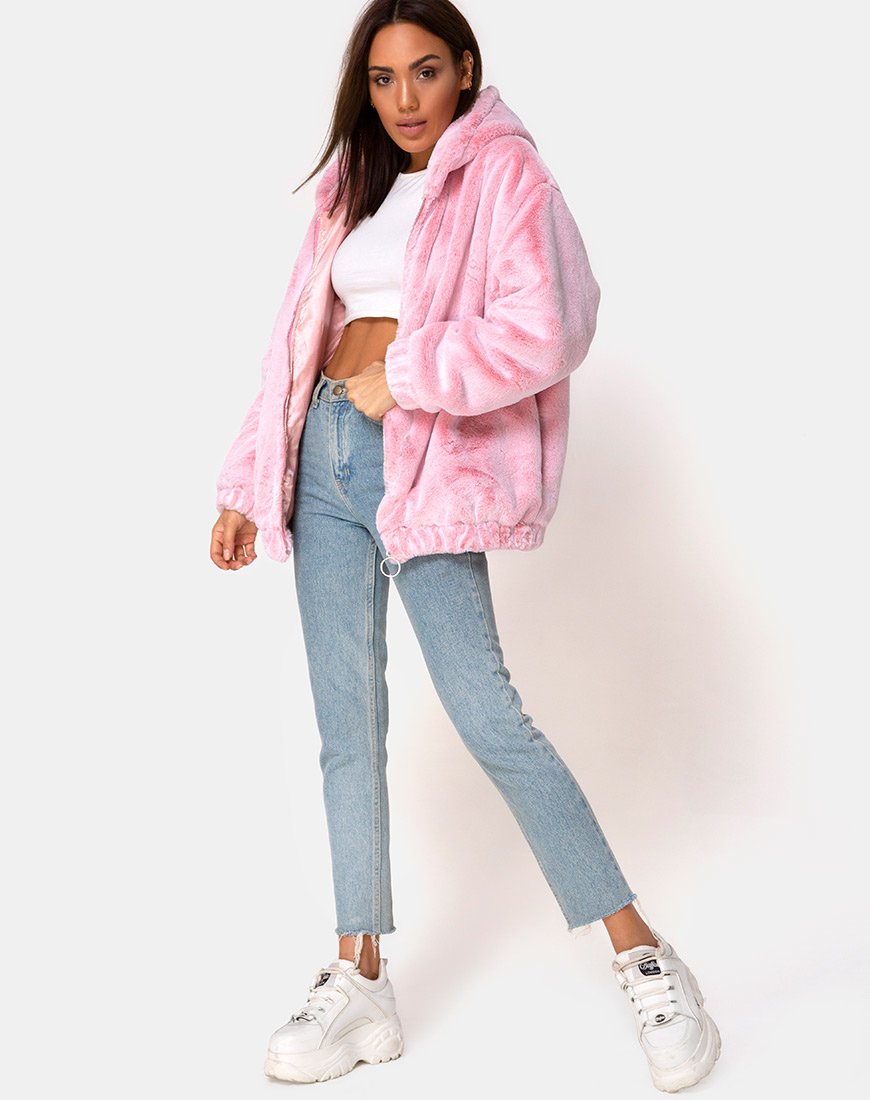 Imagen de la chaqueta Emerson de piel sintética rosa