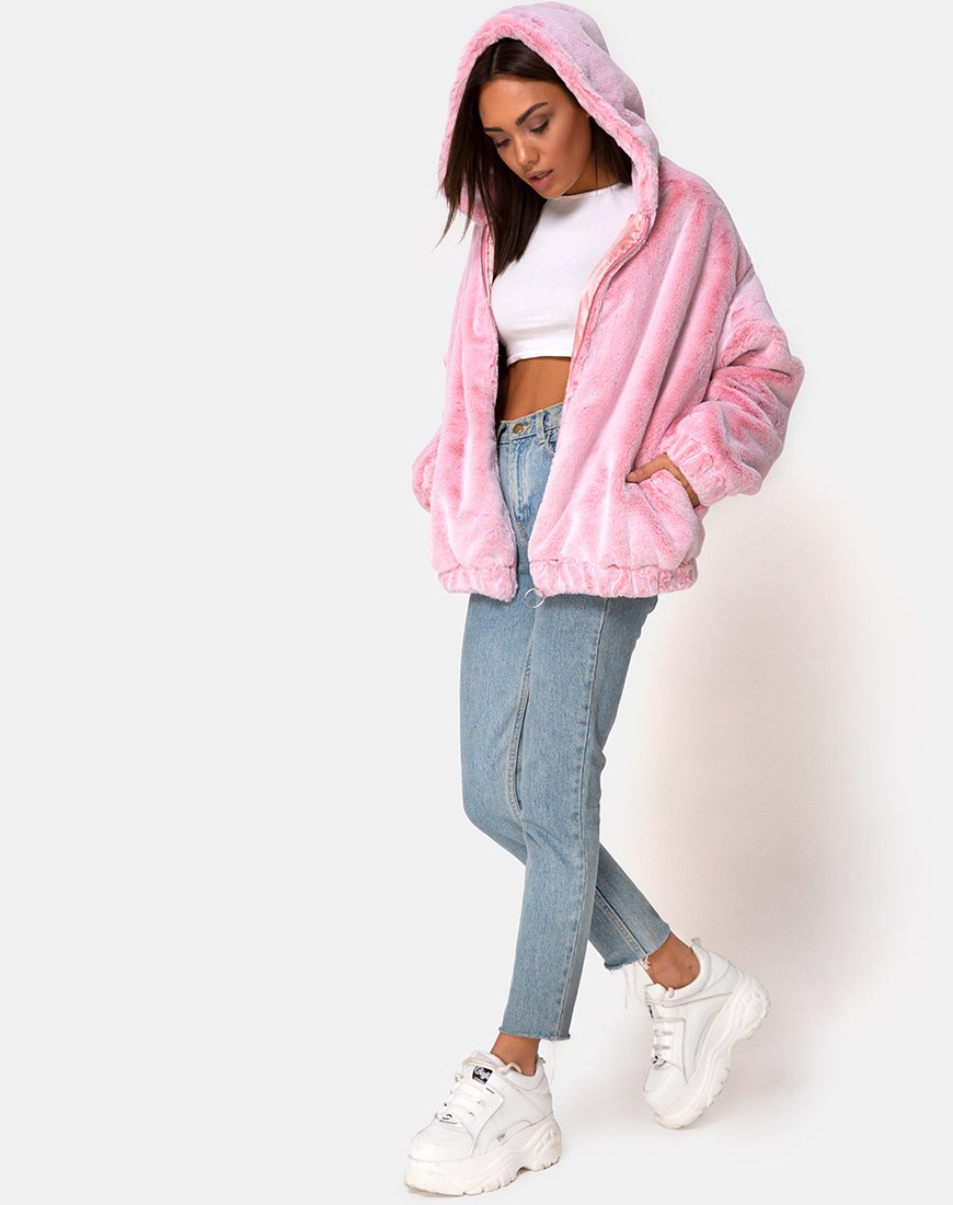 Imagen de la chaqueta Emerson de piel sintética rosa